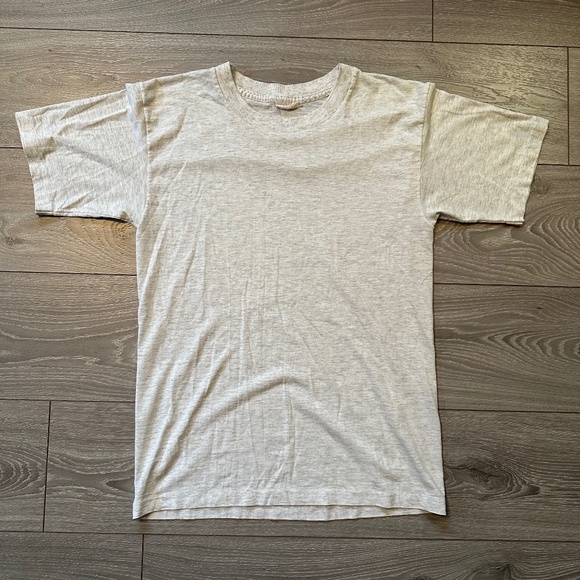 Vintage Single Stitch Heathered Grey Blank Tee - Picture 1 of 4